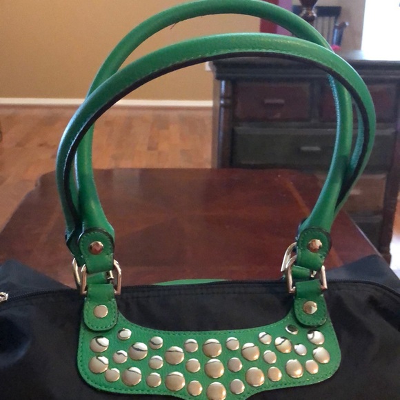 Authentic Rebecca Minkoff Bag. Black Green w Slvr - Picture 2 of 8